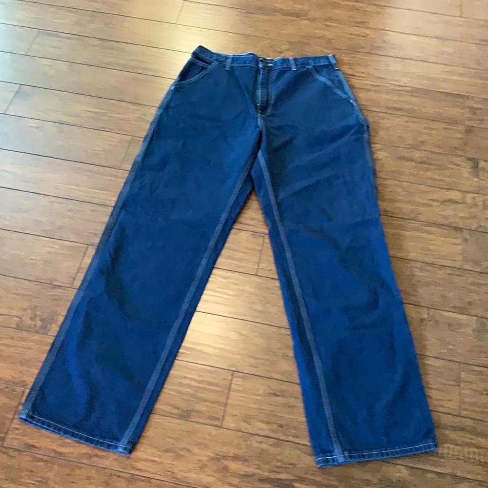 Carhartt Carpenter Jeans 35 x 34 EUC dark denim - Picture 1 of 4